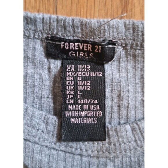 Forever 21 Gray Twist Tie Front Long-Sleeve Pullover Top Shirt  Youth Size 11-12 - Picture 7 of 7